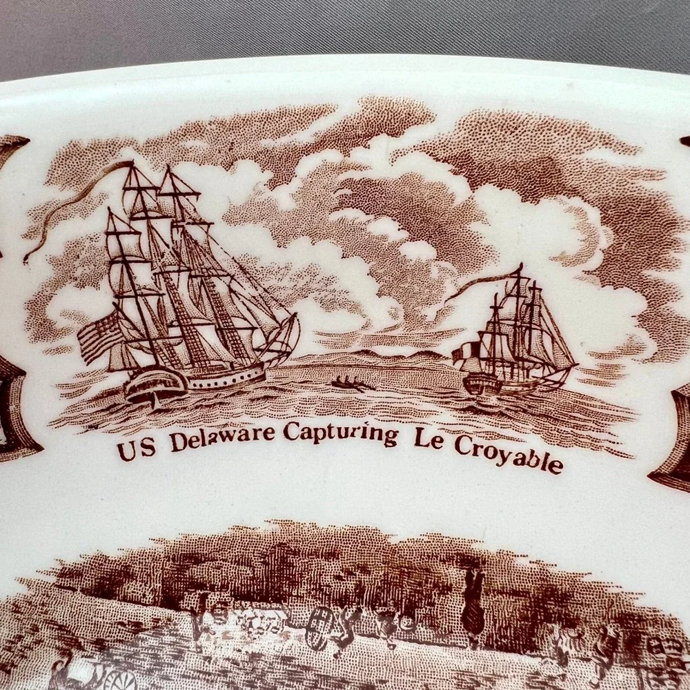 Alfred Meakin Fair Winds Bowl 10in Brown Excellent Historical Maritime